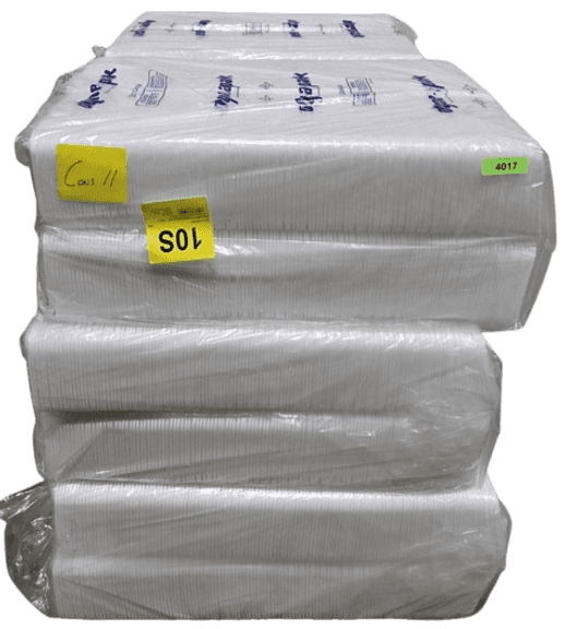 Lot of 3000 Dyne-a-Pak 10S White Foam Trays