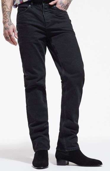 Sz 30 Men's The Kooples Black Straight-cut Jeans