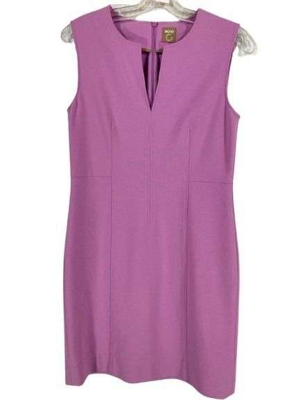 Heron Boss Ladies Sz 4 Pink Sheath Dress $700