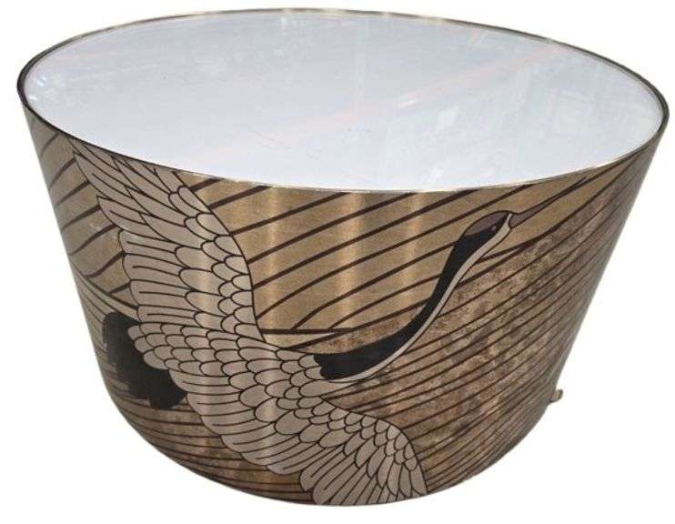 Art Deco Brass Crane Round Table