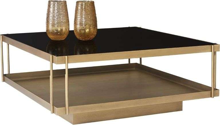 Sunpan Finch Black & Brass Coffee Table