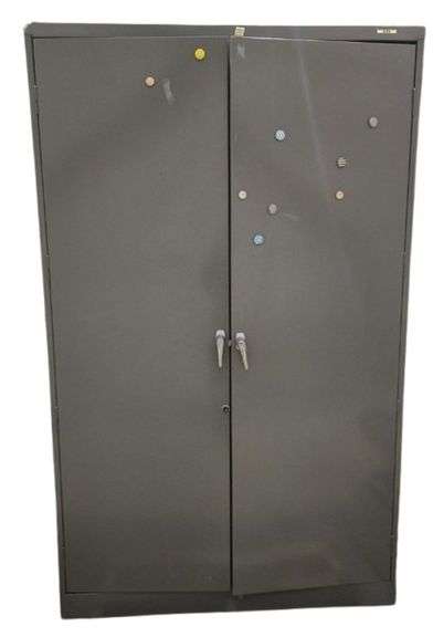 Uline Gray Metal Double Door Cabinet - 2ft x 4ft x 78"