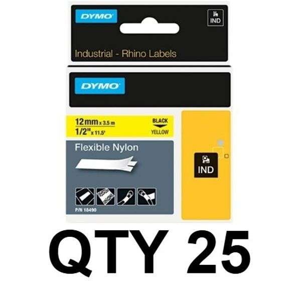 25 Cartridges of DYMO Flexible Nylon Label Maker Tape