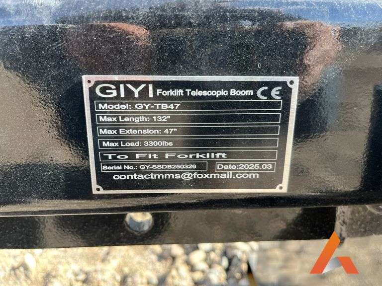 "Unused" 2025 GIYI GY-TB47 Forklift Telescopic Boom Max Length: 132"，Max Extension: 47'，Max Load: 33