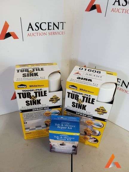 X2 tub tile & sink spray & fiberglass repair kit, white, all new in box