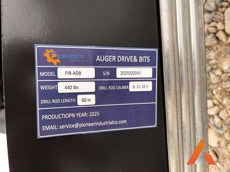 Unused 3035 PI Auger Drive& Bits PIR-ADB, Skid Steer Attachment, 8", 12", 18" bits