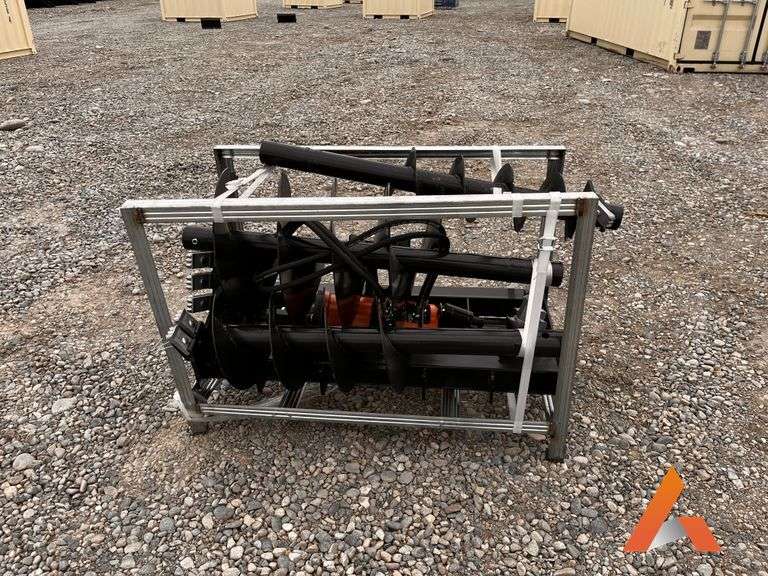 Unused 3035 PI Auger Drive& Bits PIR-ADB, Skid Steer Attachment, 8", 12", 18" bits
