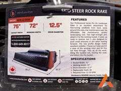 Unused 2025 Skid Steer Rock Rake Attachment