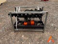 Unused 3035 PI Auger Drive& Bits PIR-ADB, Skid Steer Attachment, 8", 12", 18" bits
