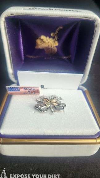 Silver 4-H Clover Lapel Pin