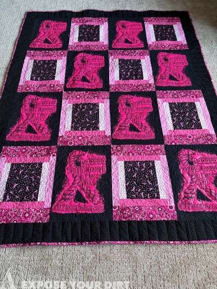 62"x80" Tough Enough to Wear Pink quilt