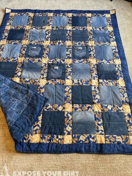 Western denim quilt 67"x77"