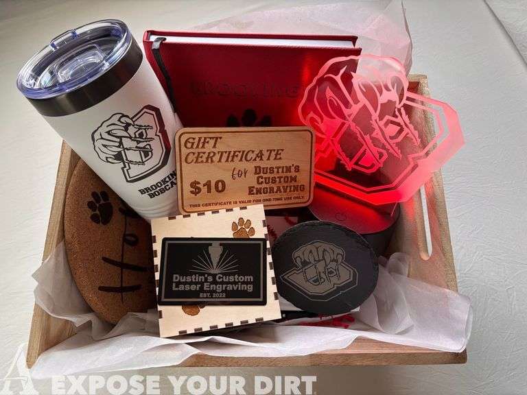 Dustin's Custom Engraving - Bobcats basket
