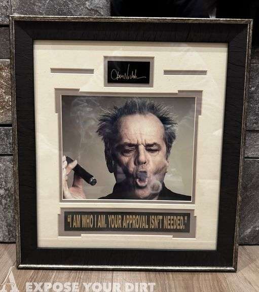 Jack Nicholson Stamped Auto & Framed Photo