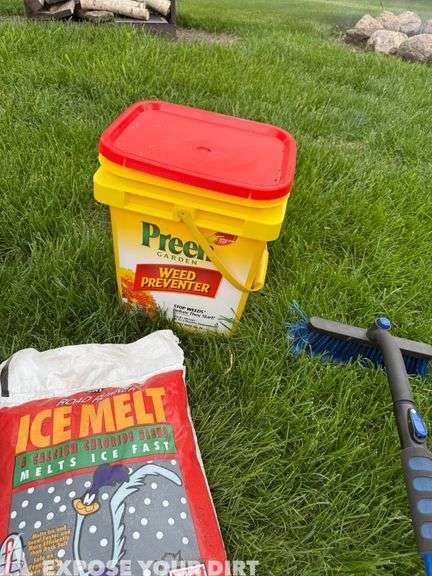 Ice Melt (new), Preen (partial), Composite Bird Feeder, Decor Lantern & Ice Scraper
