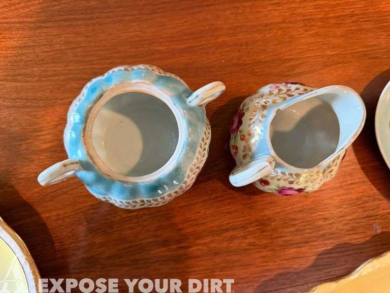 Mini-Lantern, Misc Plates, Sugar Bowl and Creamer Set