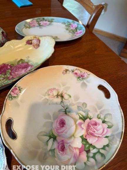 Mini-Lantern, Misc Plates, Sugar Bowl and Creamer Set