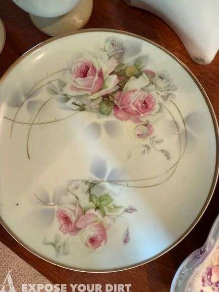 Misc China: Pitcher, Vase, Cups & Plates