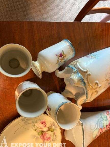 Misc China: Pitcher, Vase, Cups & Plates