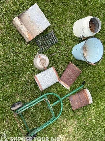 2 Wheel Cart, Bins & Outdoor Decor