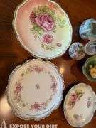 Mini-Lantern, Misc Plates, Sugar Bowl and Creamer Set