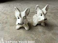 Dog Salt & Pepper Shaker & Unique Painted Team Pot