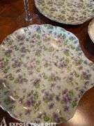 Unique Set of 3 plates, misc plates, 2 champaign glasses, cup & saucer