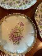 Unique Set of 3 plates, misc plates, 2 champaign glasses, cup & saucer