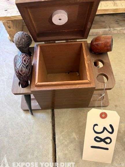 Wooden Tobacco Pipes and Box
