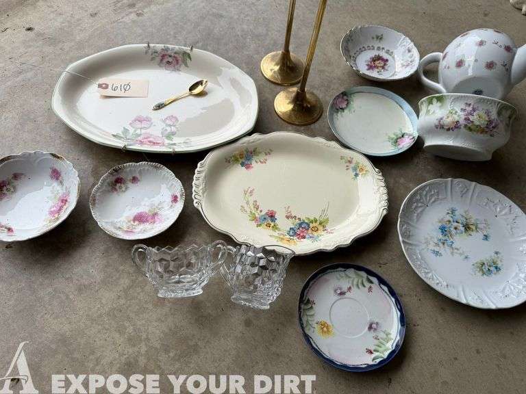 China, Cream & Sugar Crystals, Candle Holders