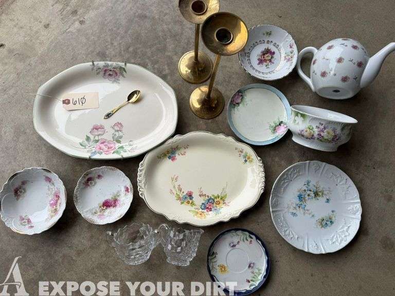 China, Cream & Sugar Crystals, Candle Holders