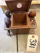 Wooden Tobacco Pipes and Box