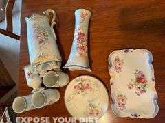 Misc China: Pitcher, Vase, Cups & Plates