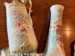 Misc China: Pitcher, Vase, Cups & Plates