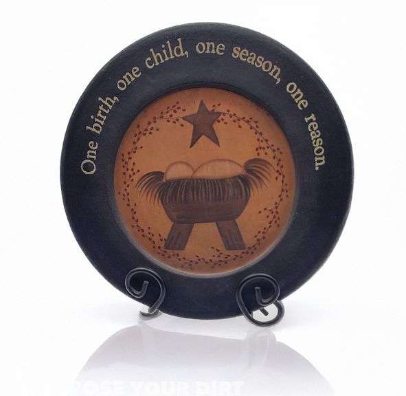 Wooden Baby Jesus Plate & Stand
