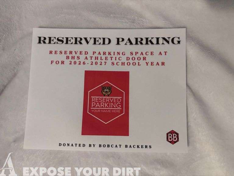 Reserved Parking Space at BHS Athletic Door – 2026-2027 School Year