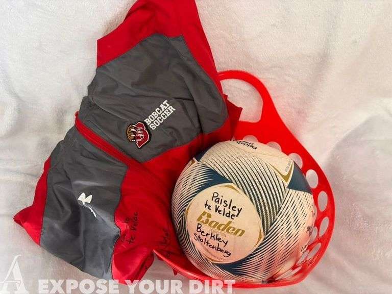 2025 Girls Soccer Autographed Warmup Jacket and Soccer Ball