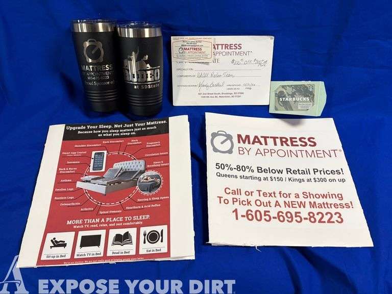 2 SDSU Rodeo insulated cups, $25 Starbucks gift card, and $100 gift certificate