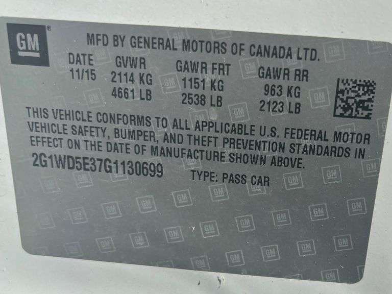 2016 CHEVROLET IMPALA - VIN: 2G1WD5E37G1130699