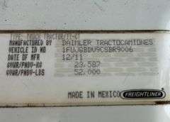 2012 FREIGHTLINER TRACTOR TRUCK - VIN: 1FUJGBDV9CSBR9006