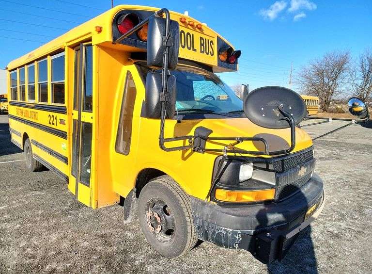 2014 CHEVROLET EXPRESS 4500 THOMAS MINOTOUR SMALL SCHOOL BUS #221