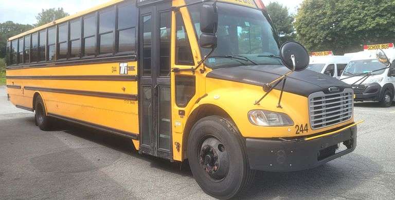 (2) 2014 FREIGHTLINER B2 THOMAS SAF-T-LINER C2 SCHOOL BUSES and (1) 2013 FREIGHTLINER B2 THOMAS SAF-T-LINER C2 SCHOOL BUS Located in TEWKSBURY, MA