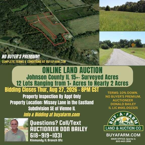 Johnson County IL 15+- Acres / Surveyed / Lots / 3033LA