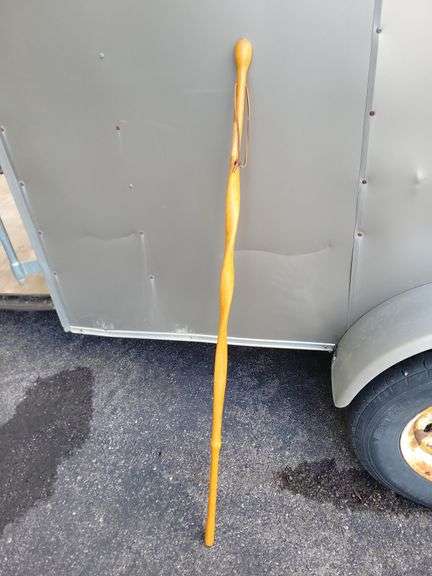 Oak Walking Stick w/Compass