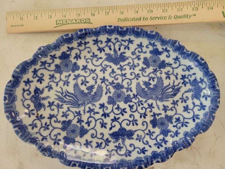 Phoenix Bird 10" and 14" Oval and Saucer