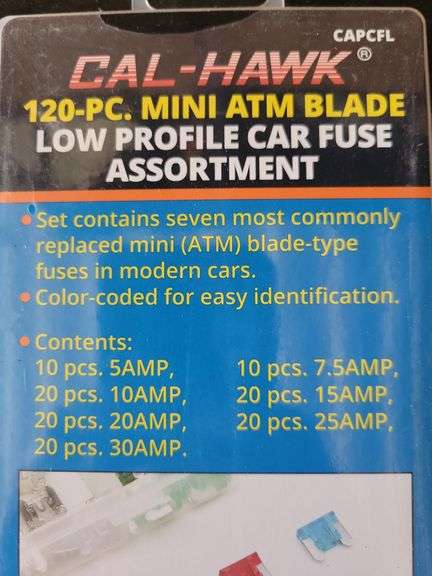 Cal-Hawk 120 Pc Mini ATM Blade Car Fuse
