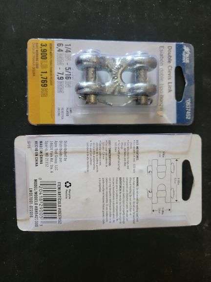 Pair 5/16" Double Clevis Links 3900lb. cap.