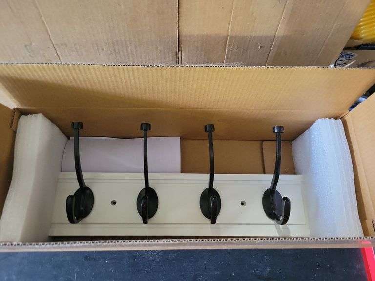 New 18" White Hook Rack