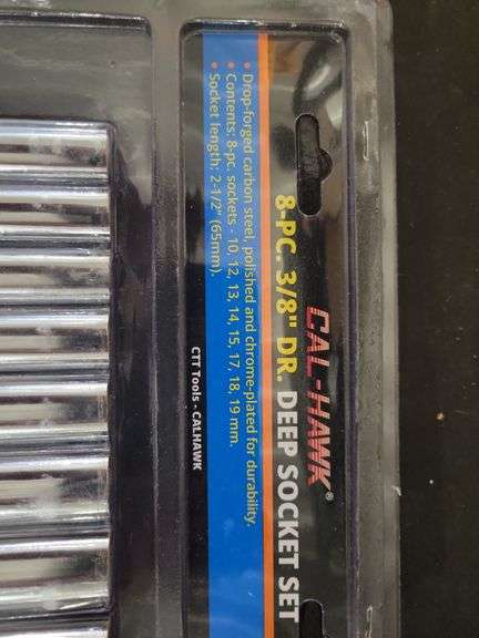 Cal-Hawk 8 pc. 3/8" Deep Socket Set MEat
