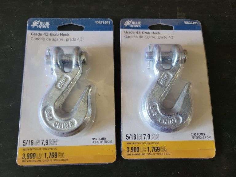 Pair 5/16" Grab Hooks Grade 43 3900lb. cap.